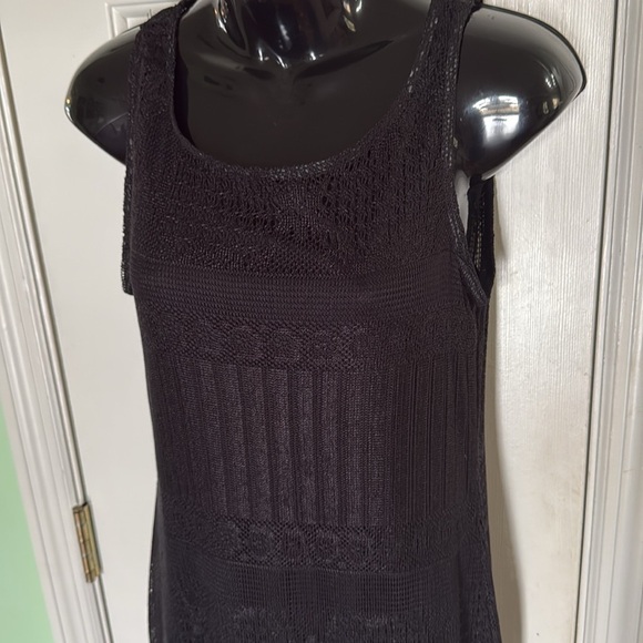 Metamorphosis Vintage 90s Black Crochet Maxi Dress Size Medium Goth Grunge - Picture 8 of 10